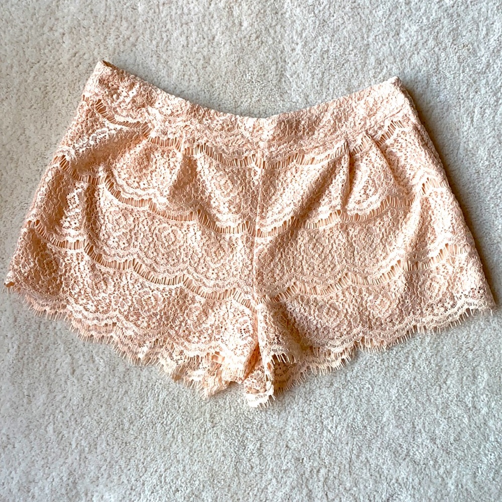 Pink lace shorts